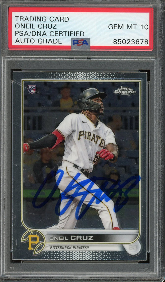 Oneil Cruz Signed 2022 Topps Chrome RC #128 – Auto Graded PSA 10 - Rookie Card