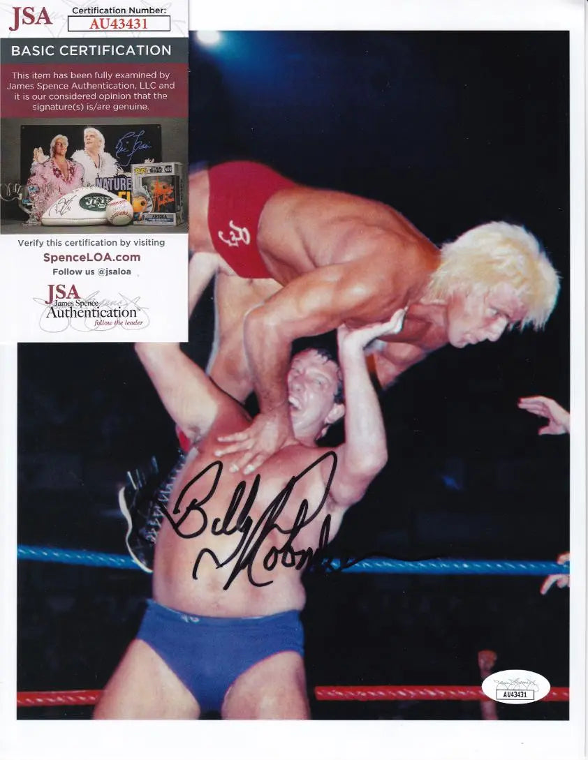 Billy Robinson Signed (JSA COA) Wrestling 8×10 Photo vs Ric Flair