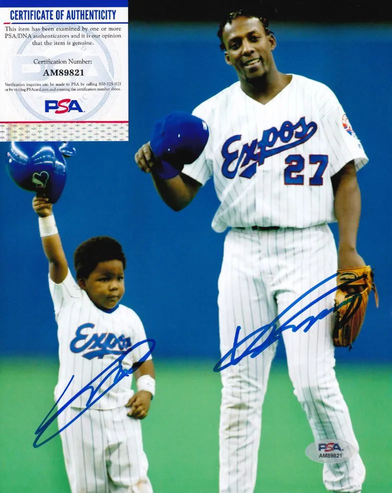 Vladimir Guerrero Jr. & Vladimir Guerrero Sr. Dual Signed (PSA) 8×10 Photo