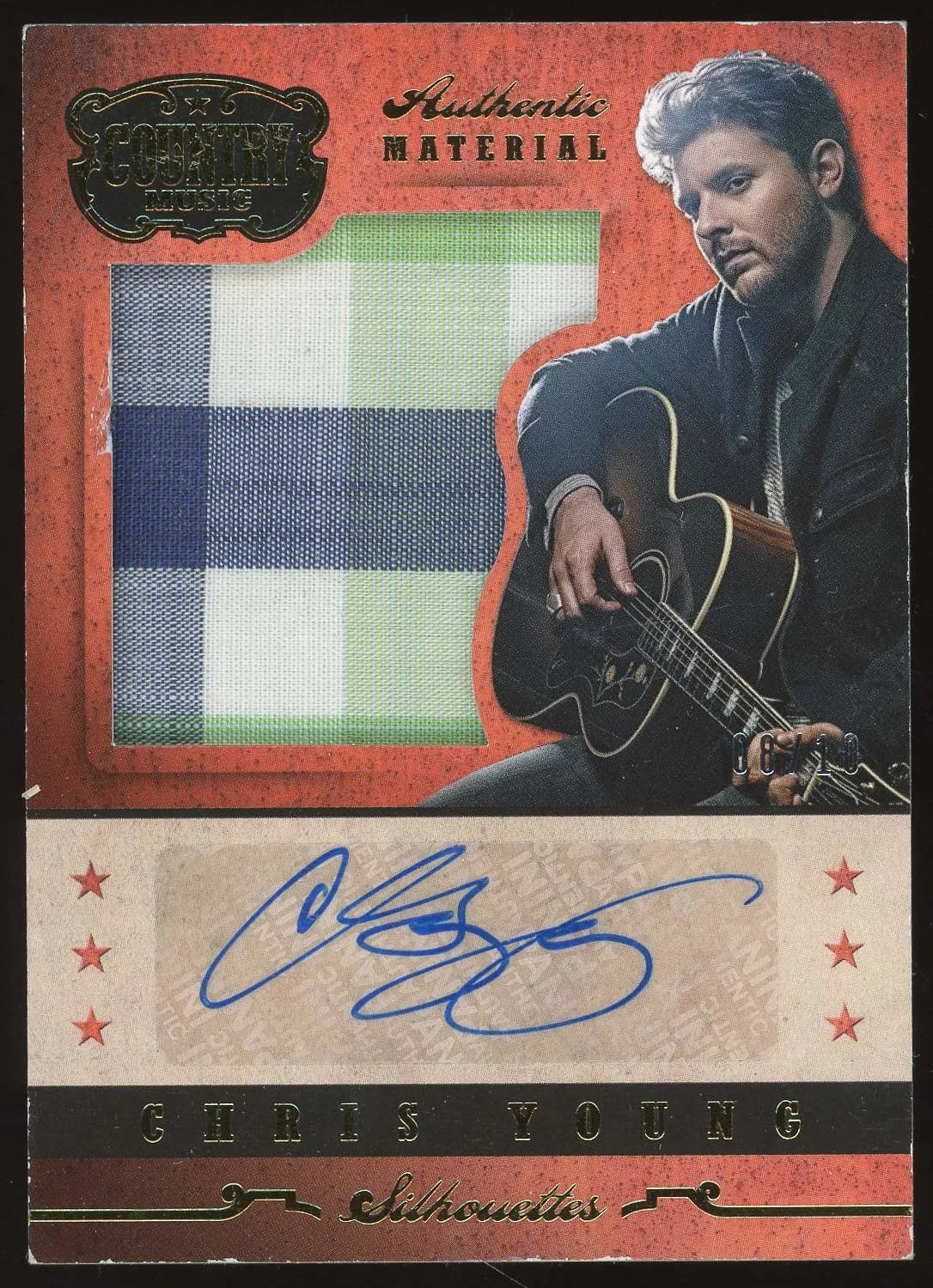 Chris Young 2014 Panini Country Music Silhouettes Autograph Relic Card – #8/10!