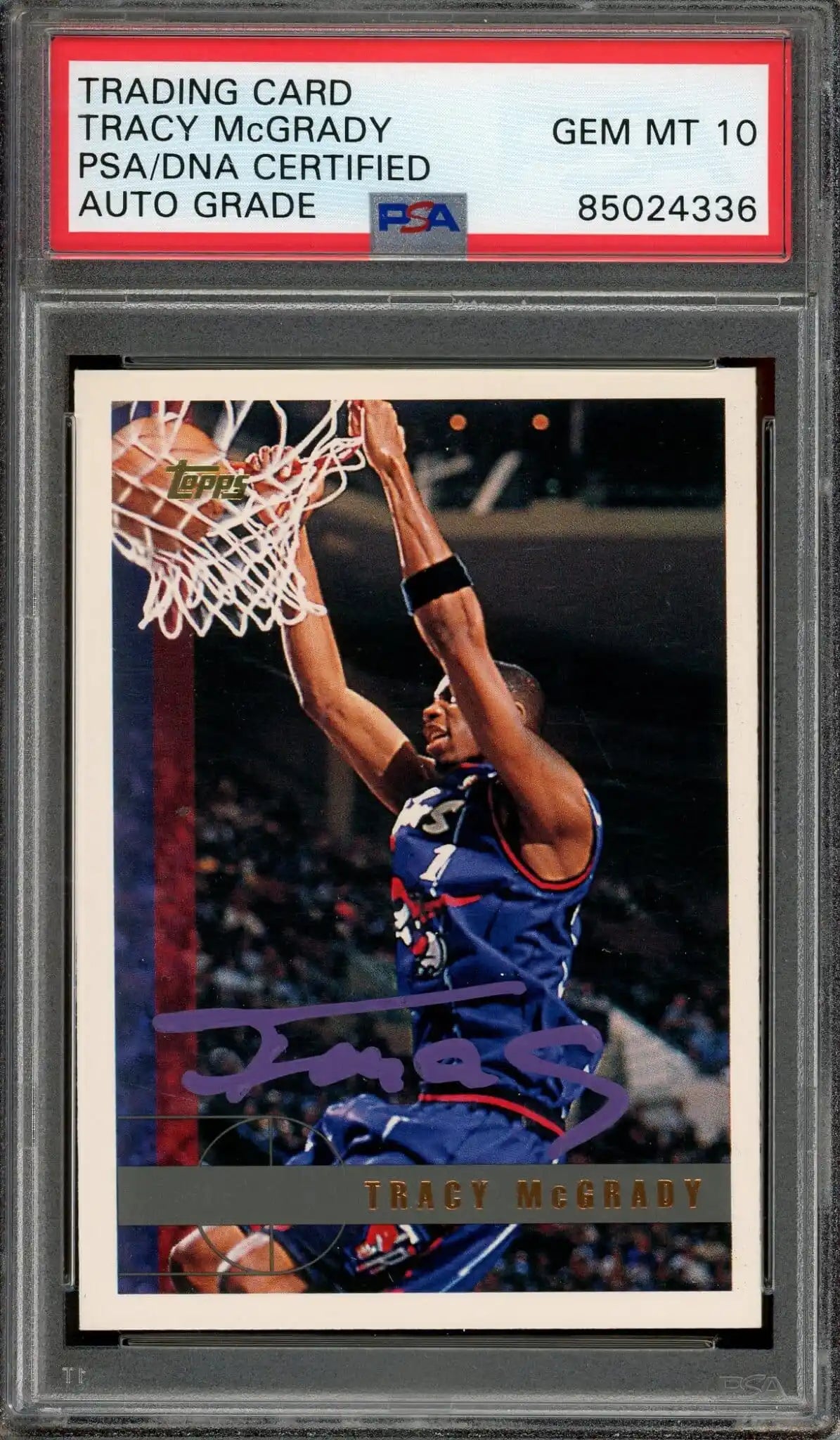 Tracy McGrady Signed 1997 Topps RC #125 – Auto Graded PSA 10 - Rookie Card