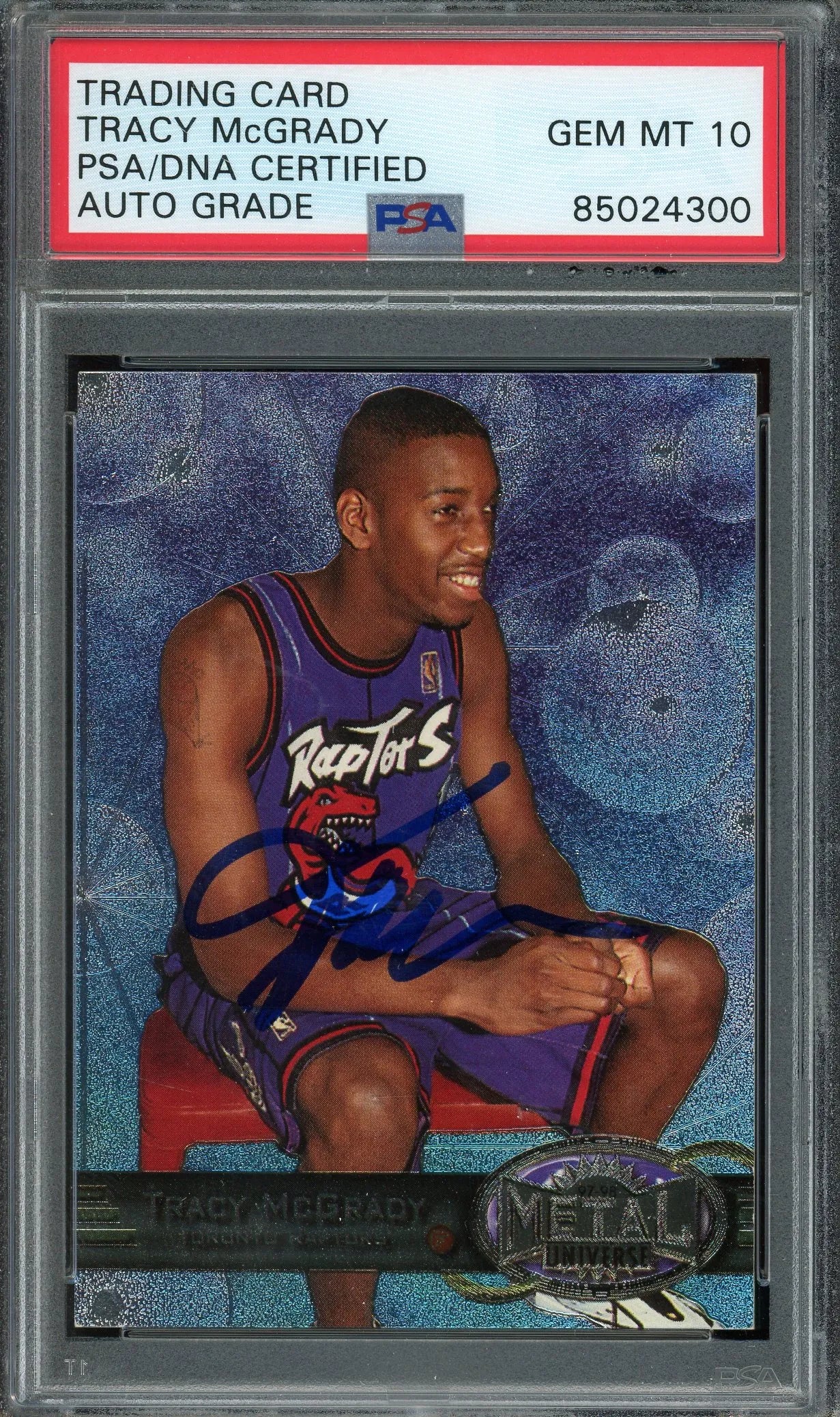 Tracy McGrady Signed 1997 Metal Universe RC #42- Auto Graded 10 - (PSA) - Rookie Card