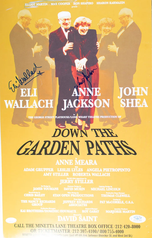 Eli Wallach & Anna Jackson Signed (JSA COA) ‘Down the Garden Paths’ 14×22 Broadway Poster