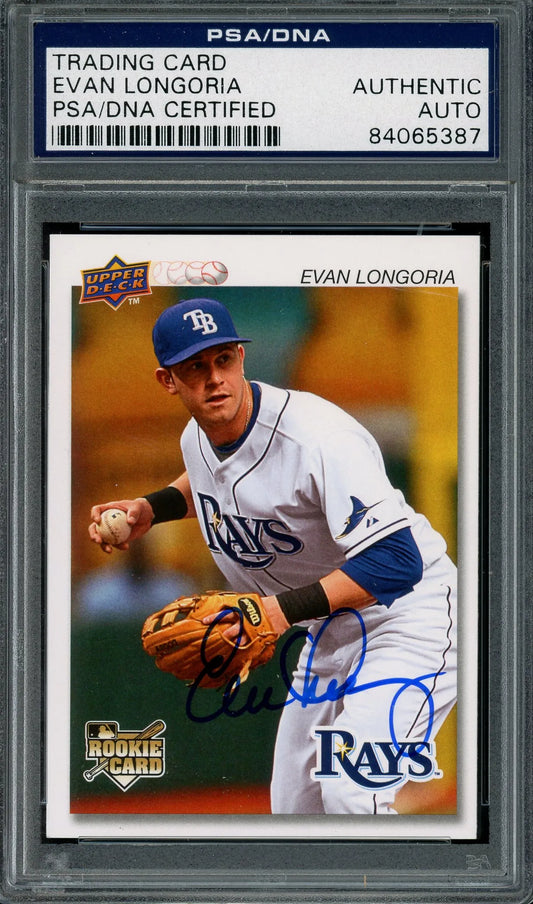 Evan Longoria Signed 2008 UD Timeline RC #113- PSA/DNA - Rookie Card