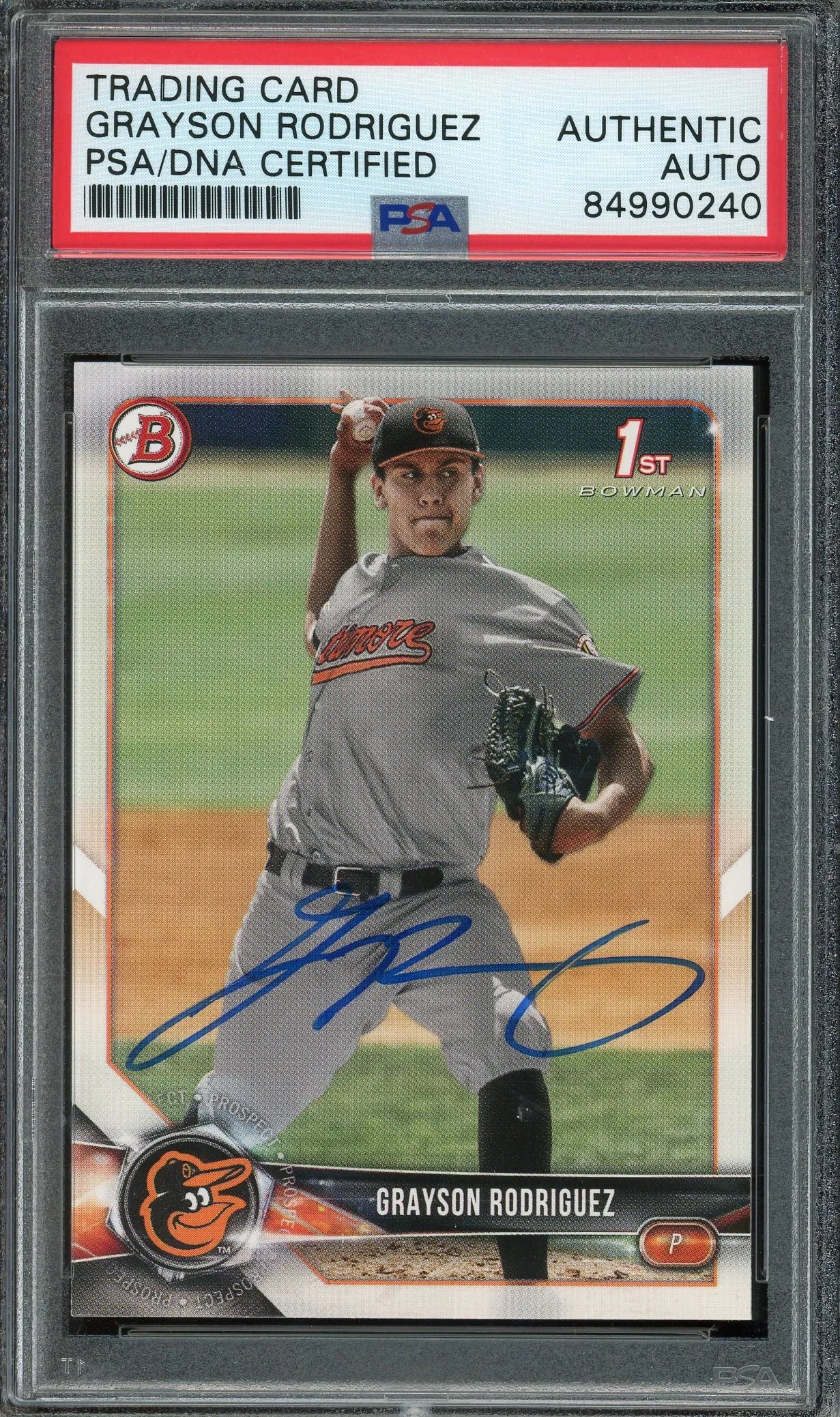 Grayson Rodriguez Signed 2019 Bowman 1st Bowman RC #BD-73- PSA Authentic - Rookie Card