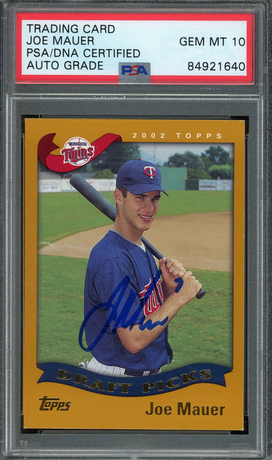 Joe Mauer Signed 2002 Topps RC #622- Auto Graded PSA 10 - Rookie Card