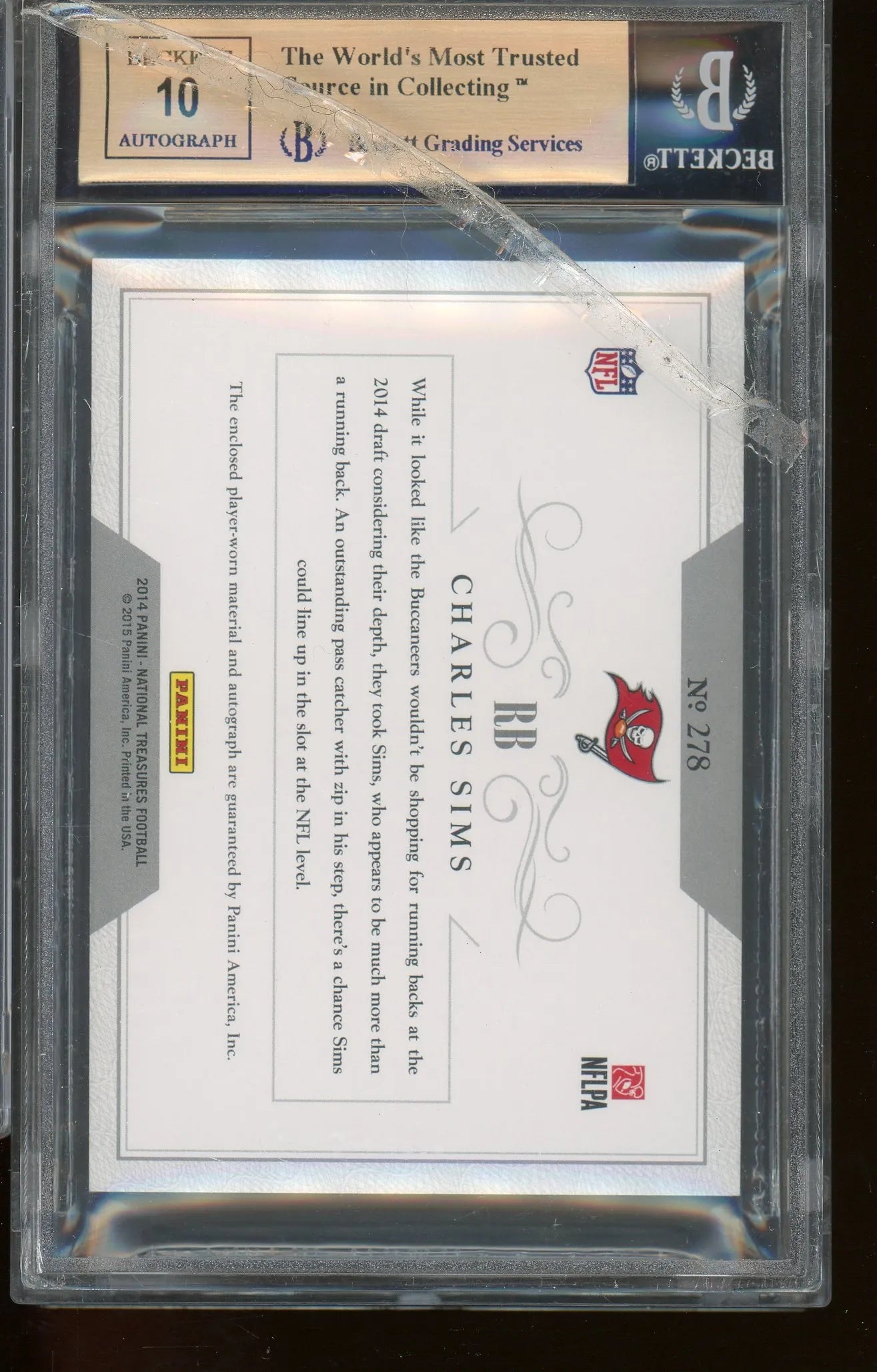 Charles Sims 2014 Panini National Treasures Century Silver RPA #278 RC – #13 Of 25 – Graded 9.5 (BGS) With Graded 10 Autograph - Rookie Card