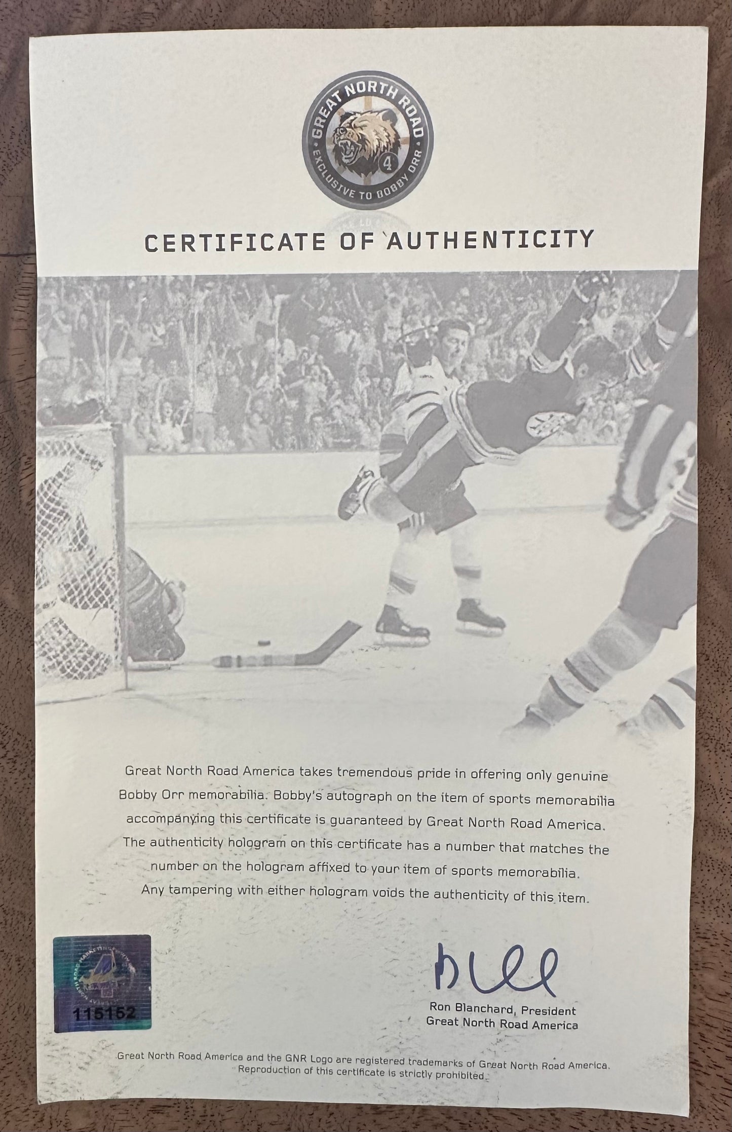 Bobby Orr Signed Bruins "The Flying Goal" Commemorative Puck (Orr) Official Bobby Orr Hologram & COA