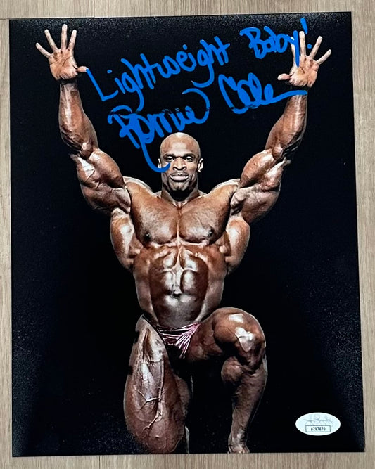 Ronnie Coleman Signed (JSA) 8x10 Photo Inscribed "Lightweight Baby!"