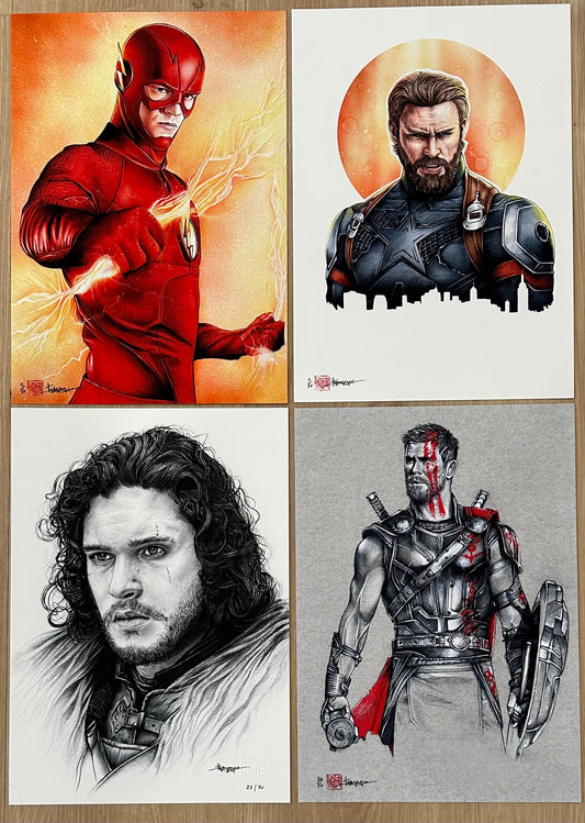 Four Limited Edition 8x12 Art Prints by Thang Nguyen #/50 (PA) Renowned Artist (Supershinobi) | Limited Edition #/50