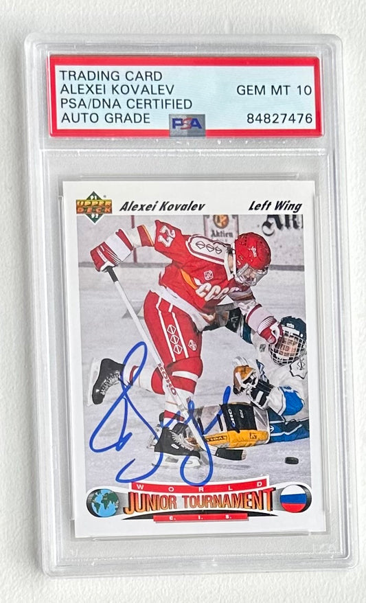 Alexei Kovalev Signed 1991-92 Upper Deck #655 RC (PSA) - Rookie Card | Autograph Graded (PSA) 10