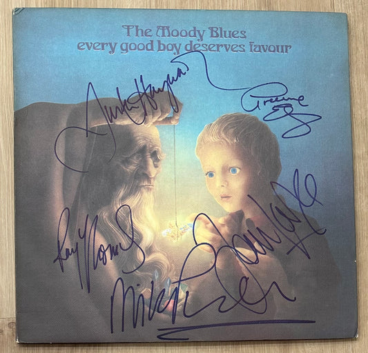 Justin Hayward, Ray Thomas, Mike Pinder, Graeme Edge & John Lodge Signed (Beckett) "The Moody Blues" Vinyl Record Album