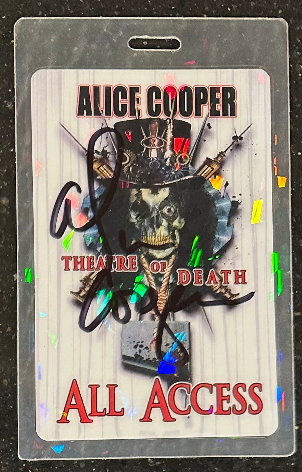 Alice Cooper Signed (Beckett) "Theatre of Death" All Access Concert Pass
