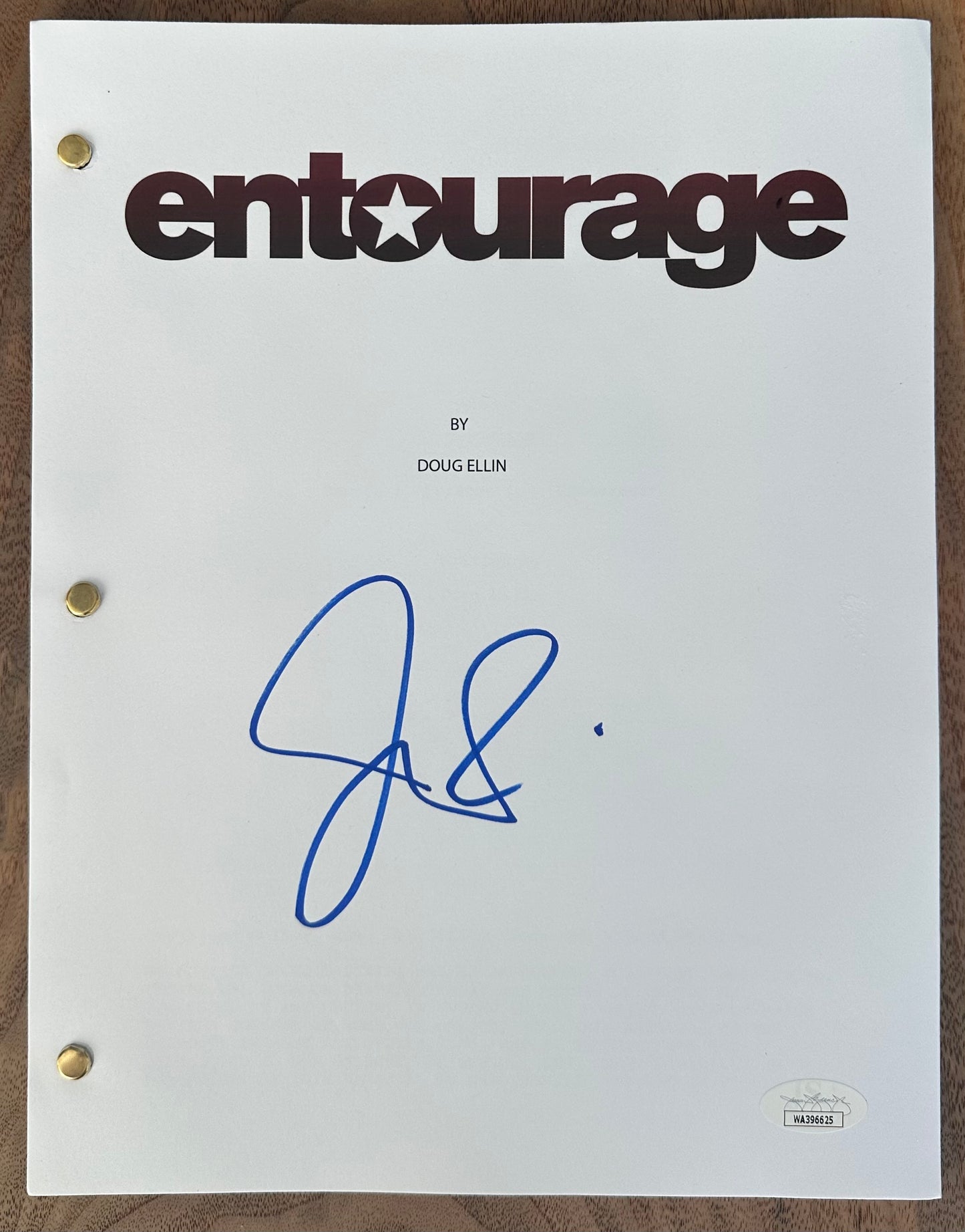 Jeremy Pevin Signed "Entourage" Replica Movie Script (JSA)