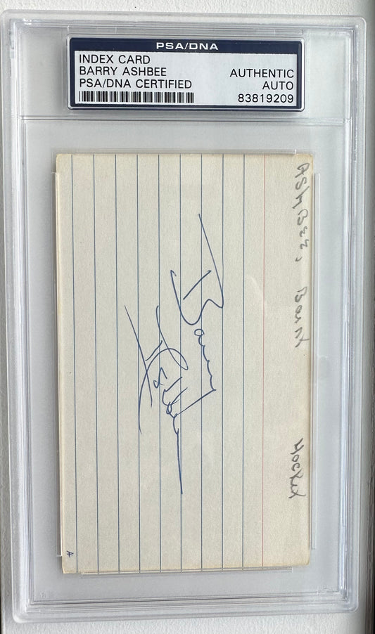 Barry Ashbee Signed Index Card (PSA)