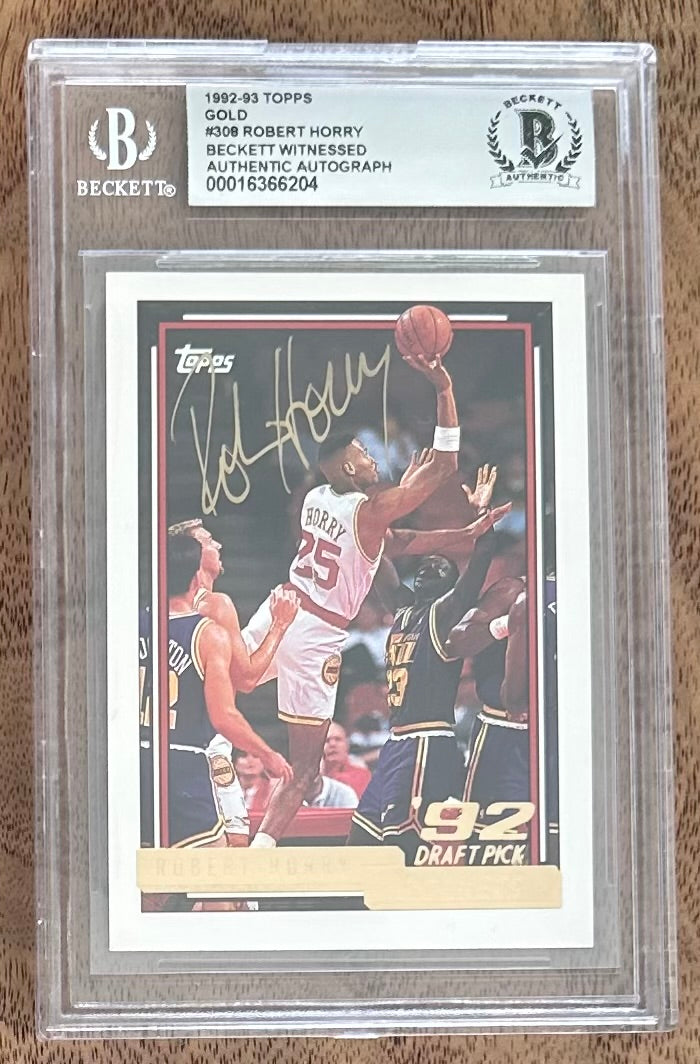 Robert Horry Signed 1992-93 Topps Gold #308 RC (BGS) Rookie Card | Beckett Witnessed