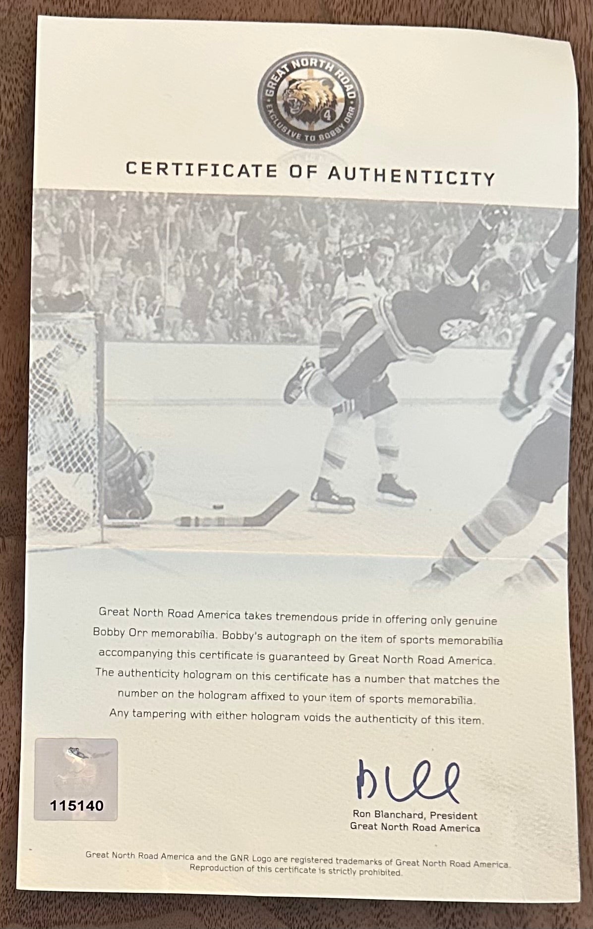 Bobby Orr Signed Official NHL Bruins 50th Anniversary Logo Puck (Orr) - Official Bobby Orr Hologram & COA