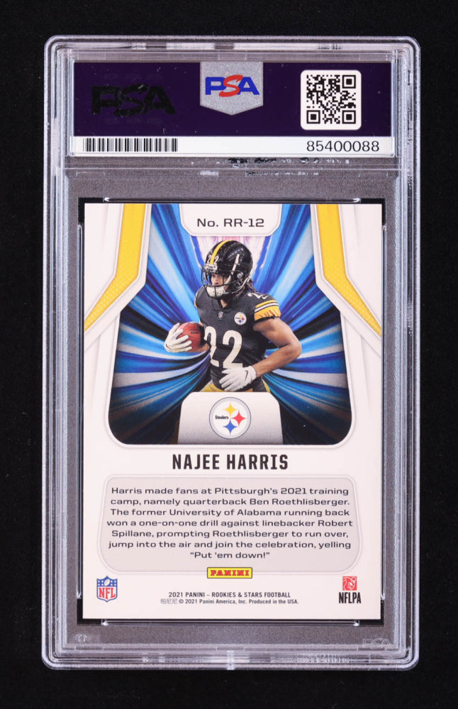 Najee Harris Signed 2021 Rookies and Stars Rookie Rush #12 RC (PSA) - Rookie Card