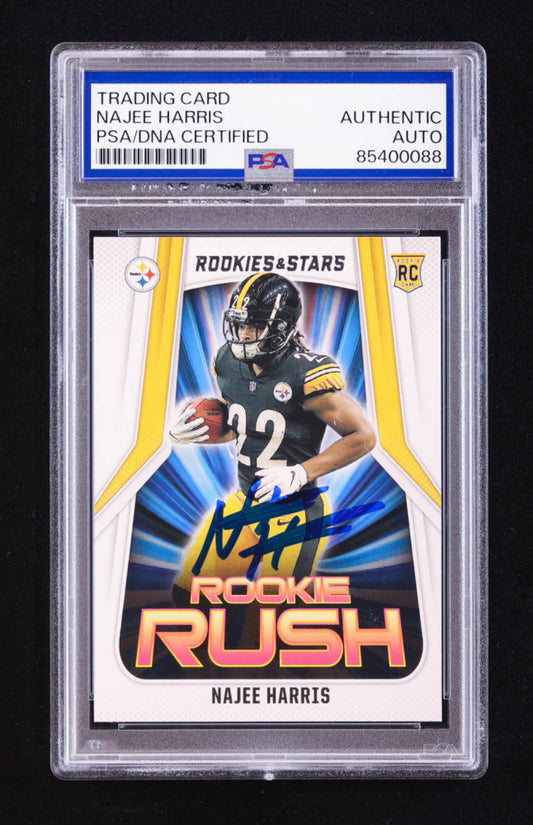 Najee Harris Signed 2021 Rookies and Stars Rookie Rush #12 RC (PSA) - Rookie Card