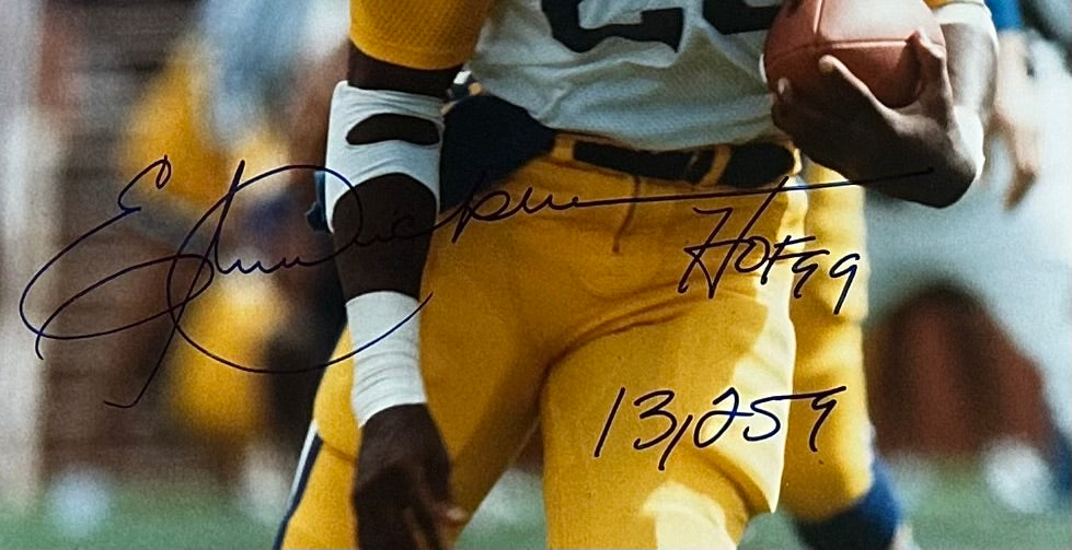 Eric Dickerson Signed (Beckett COA) Rams 16x20 Matted Photo Inscribed "HOF 99" & "13,259"