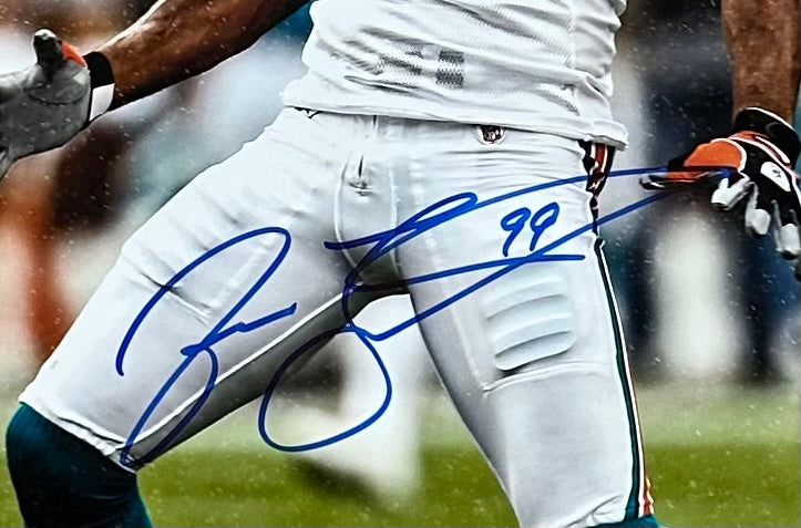 Jason Taylor Signed Dolphins 16x20 Photo (JSA) - JSA Witnessed COA