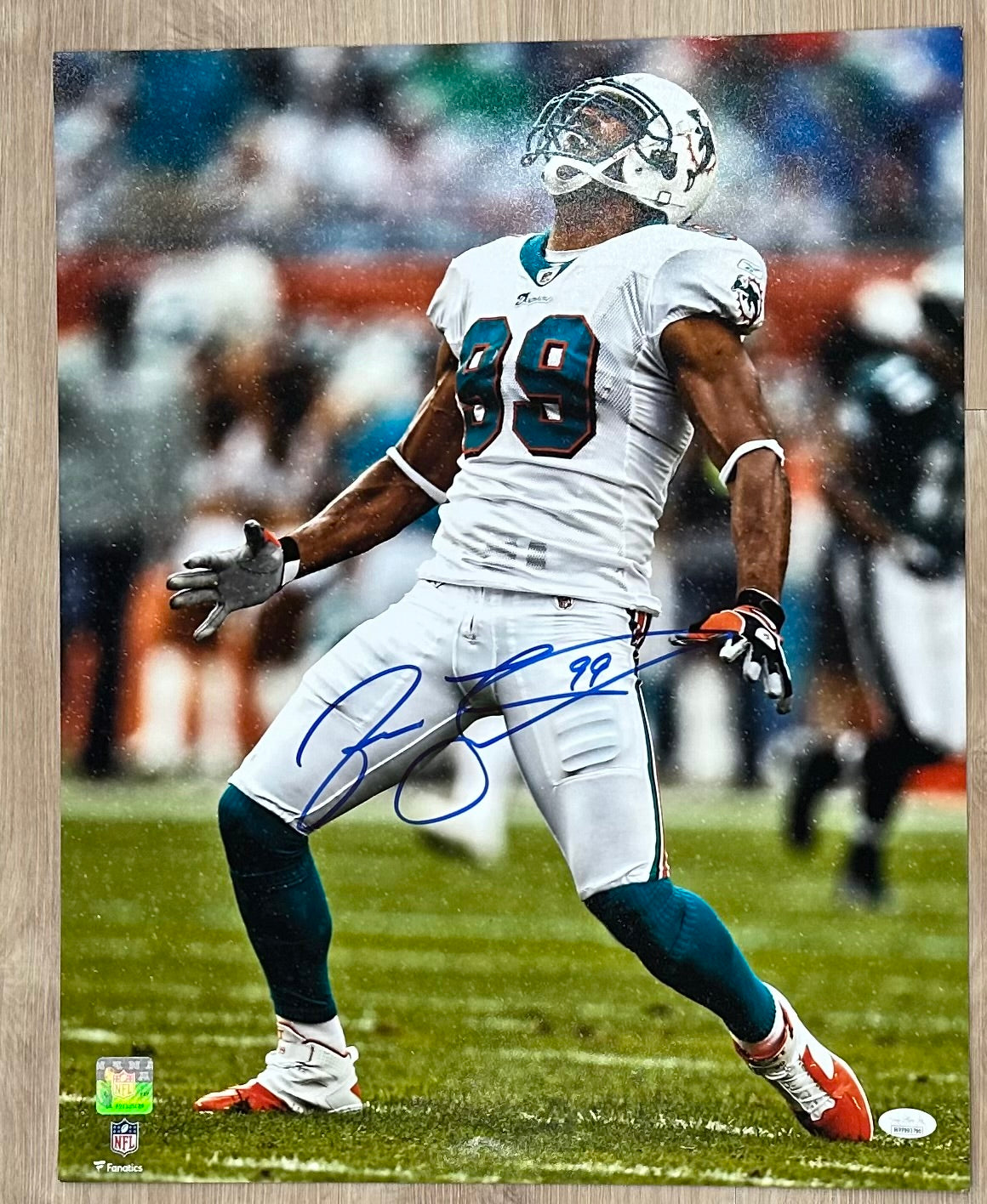 Jason Taylor Signed Dolphins 16x20 Photo (JSA) - JSA Witnessed COA