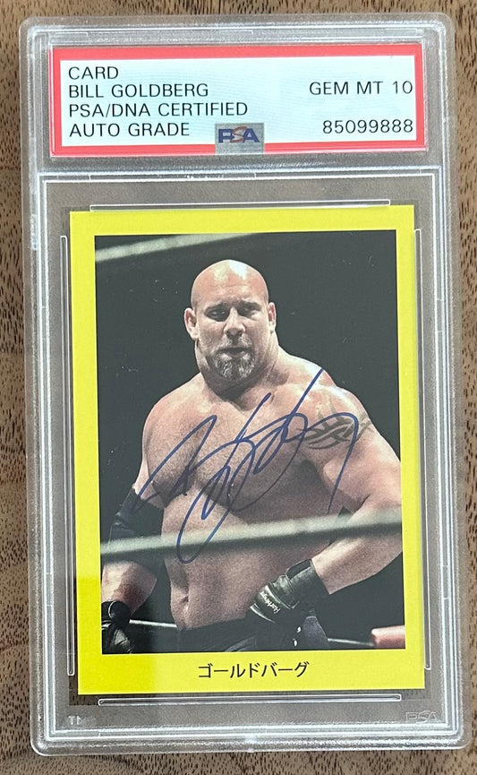 Bill Goldberg Signed 1997 WWF Japanese Trivia Card RC (PSA | Autograph Graded PSA 10) Rookie Card