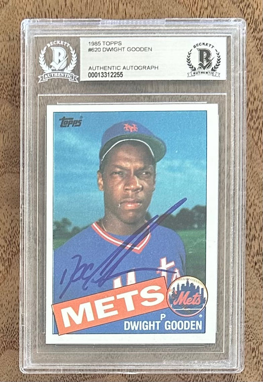 Dwight Gooden Signed 1985 Topps #620 (BGS Encapsulated) Rookie Card