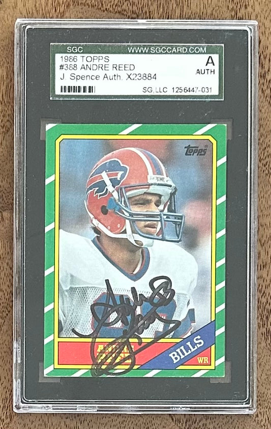 Andre Reed Signed 1986 Topps Football Card #388 RC (SGC Encapsulated) -Rookie Card
