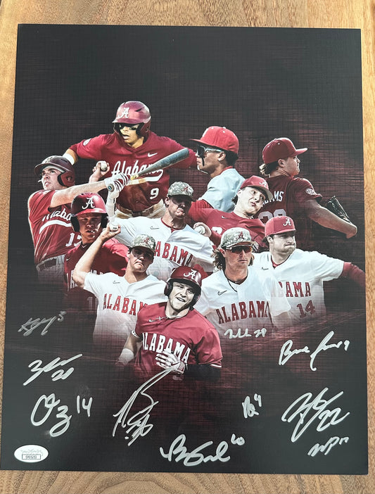 Alabama Crimson Tide 11x14 Photo Team-Signed (JSA) by (10) with Kade Snell, Bryce Fowler, Will Hodo, Will Plattner