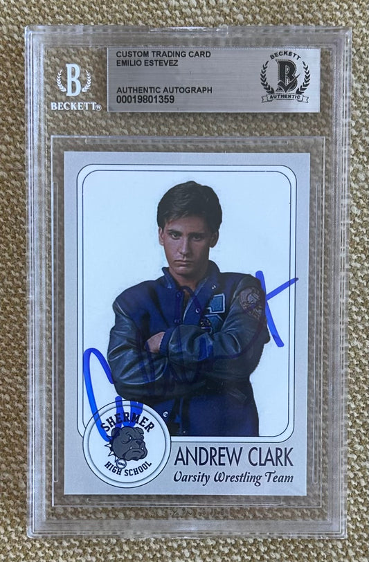 Emilio Estevez Signed "The Breakfast Club" Custom Trading Card (BGS)