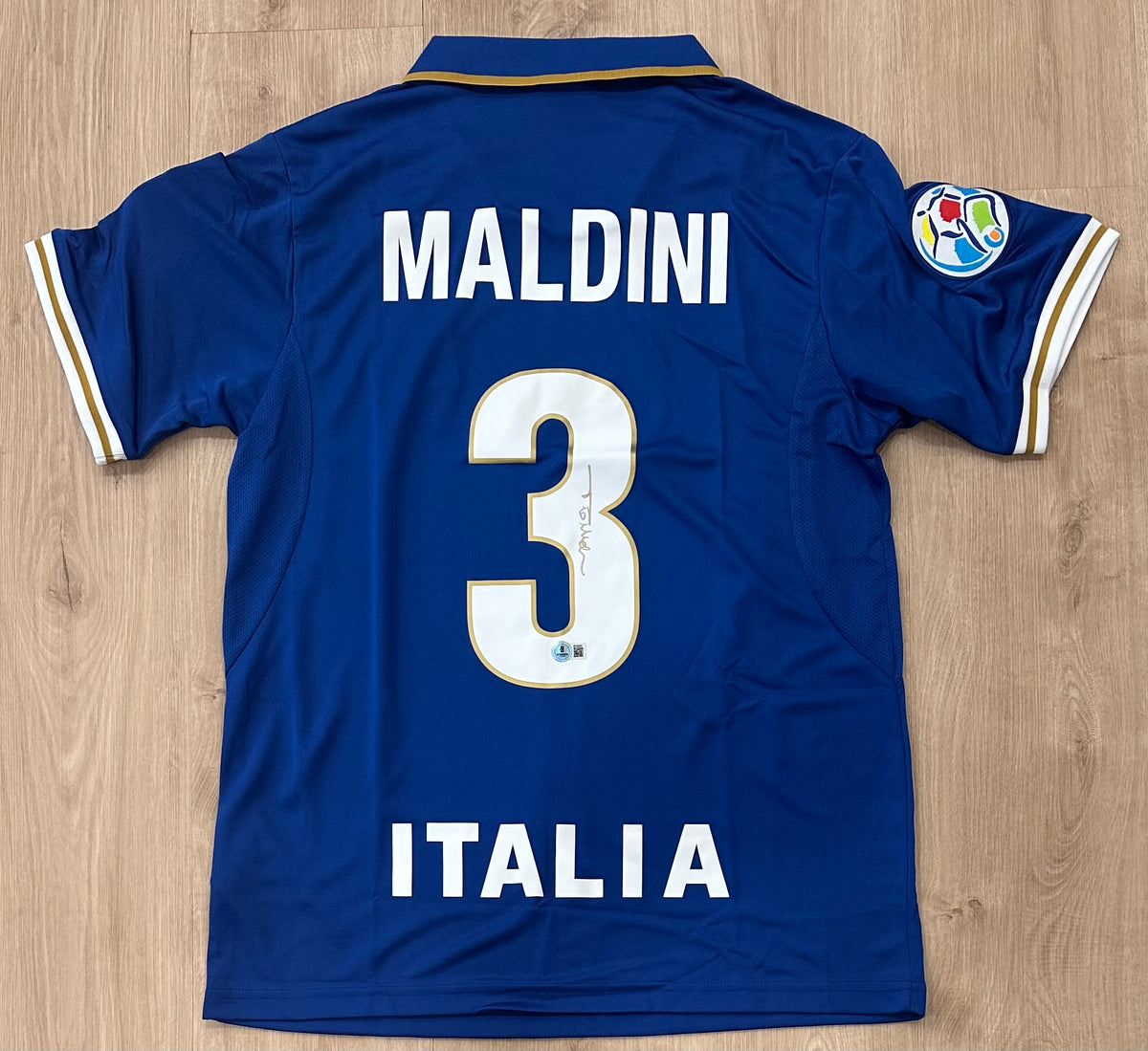 Paolo Maldini Signed (Beckett) Italy National Team Nike Authentic Jersey