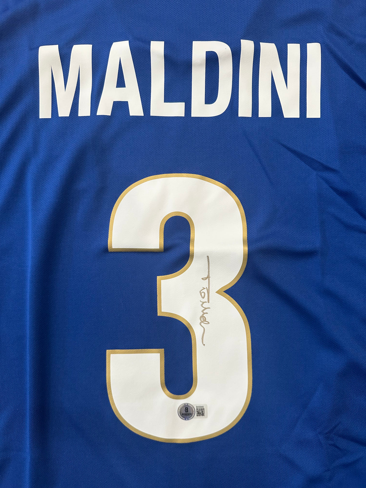 Paolo Maldini Signed (Beckett) Italy National Team Nike Authentic Jersey