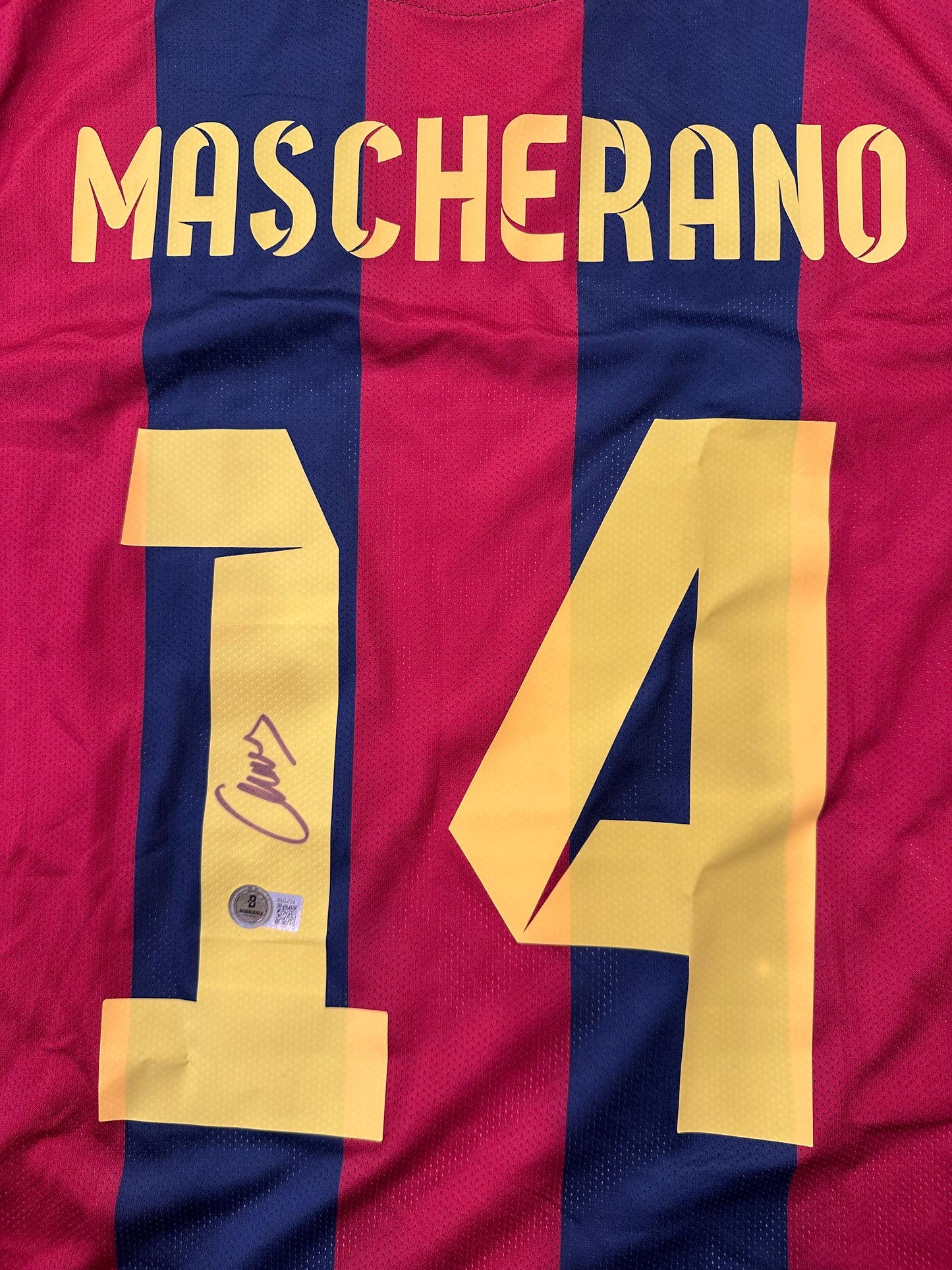 Javier Mascherano Signed (Beckett) Barcelona Nike Authentic Jersey