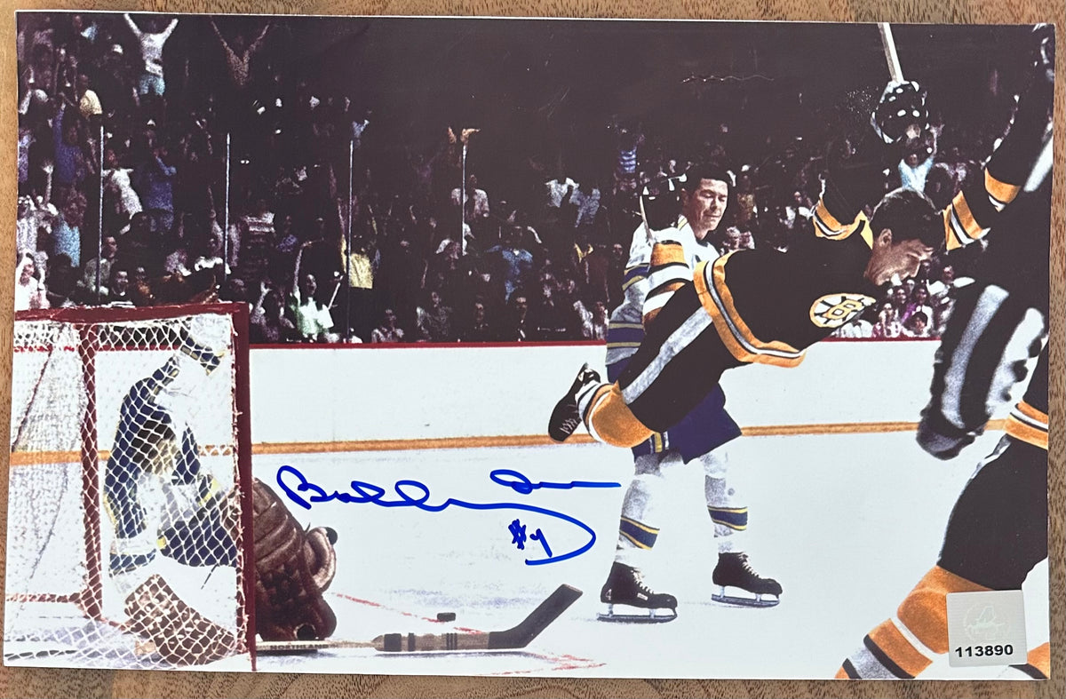 Bobby Orr Signed (Orr COA) Bruins "The Flying Goal" 7x11 Photo - Official Bobby Orr Hologram & COA