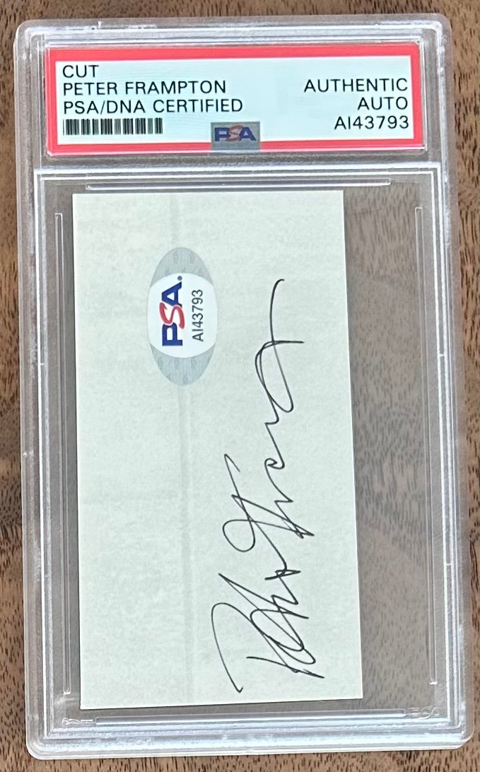 Peter Frampton Signed 2x4 Cut (PSA)