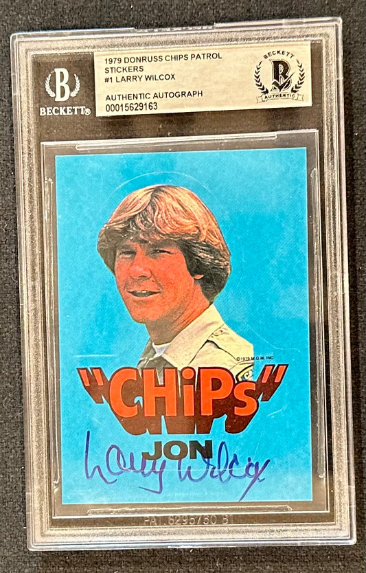 Larry Wilcox Signed 1979 Donruss CHiPs Patrol Stickers Collectible Card