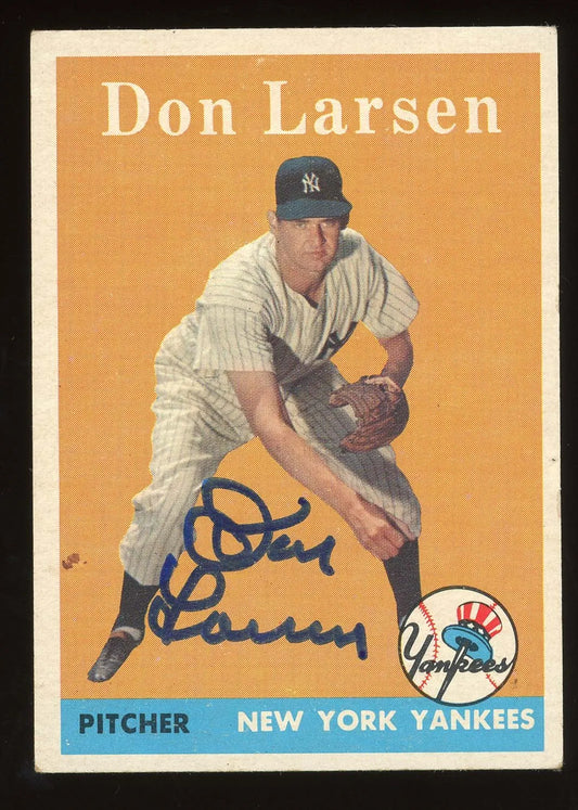 Don Larsen Signed 1958 Topps Card #161- CAS Authentic