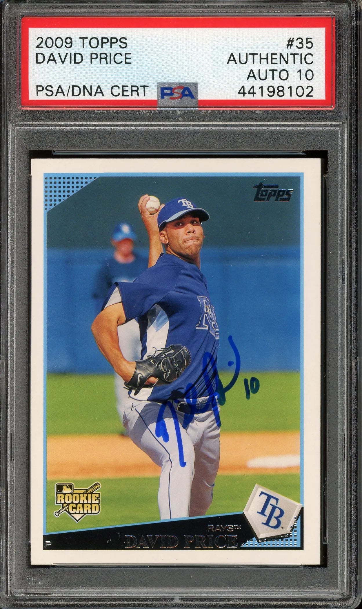 David Price Signed 2009 Topps RC #35- PSA/DNA W/10 Auto POP 1 - 1 Higher -Rookie Card