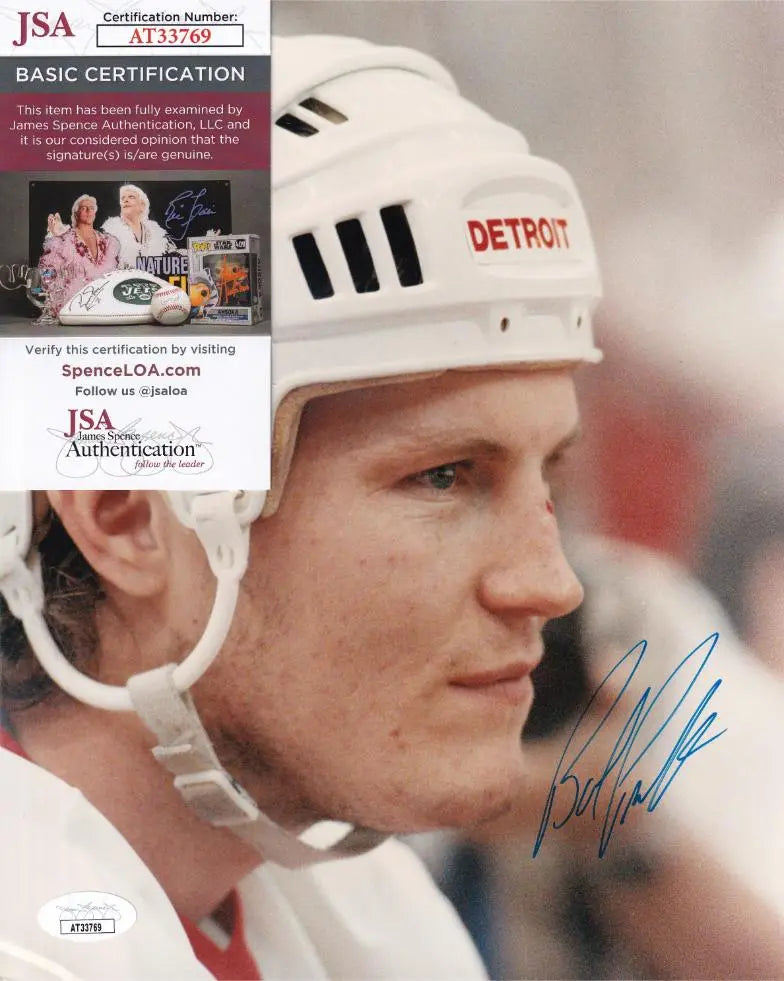 Bob Probert Signed Detroit Red Wings 8×10 Photo (JSA COA)