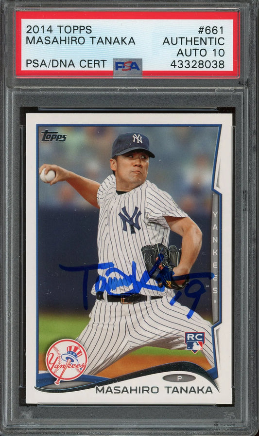 Masahiro Tanaka Signed 2014 Topps Rookie Card #661- PSA/DNA W/10 Auto - RC