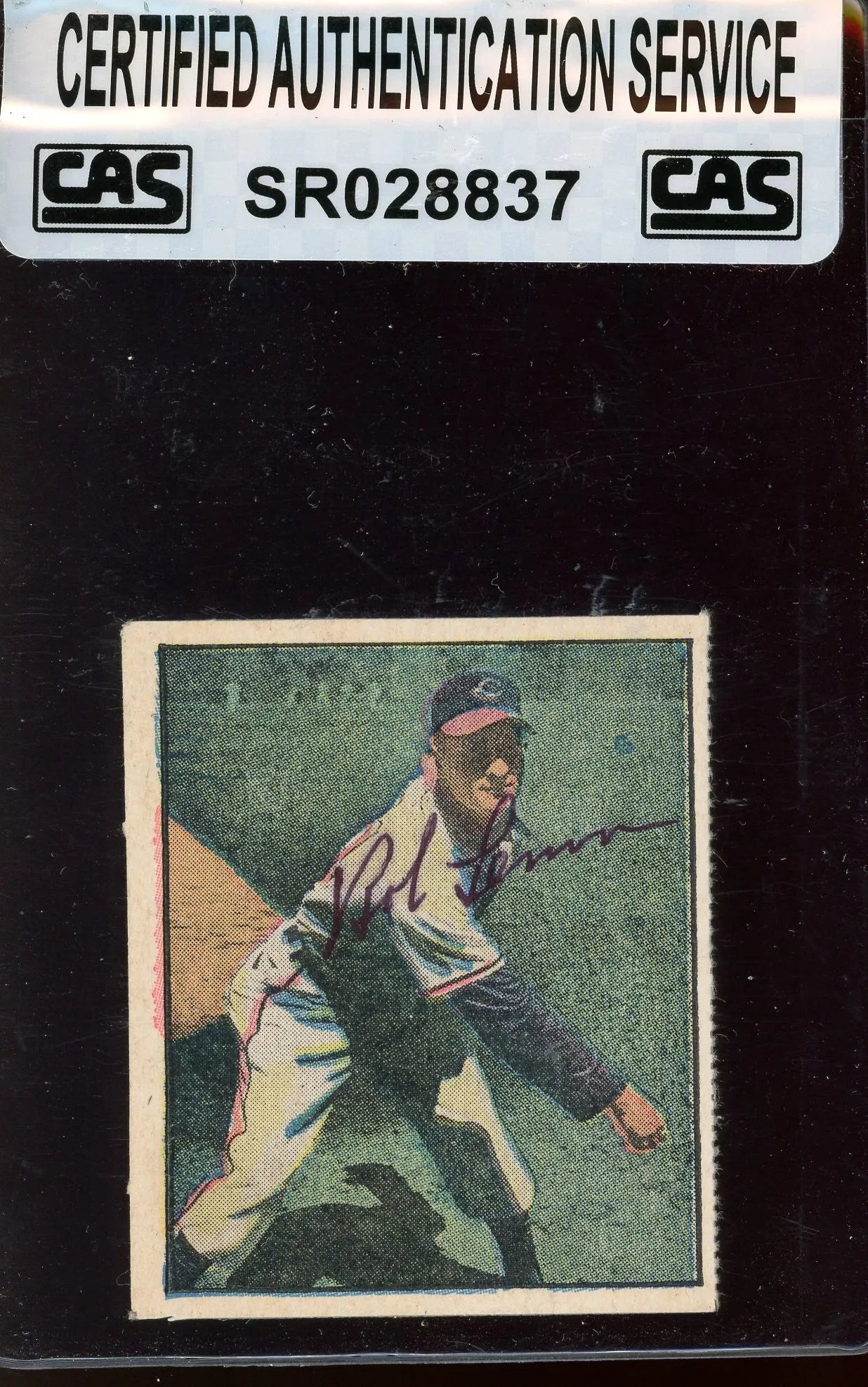 Bob Lemon Signed 1951 Berk Ross Card #1- CAS Authentic