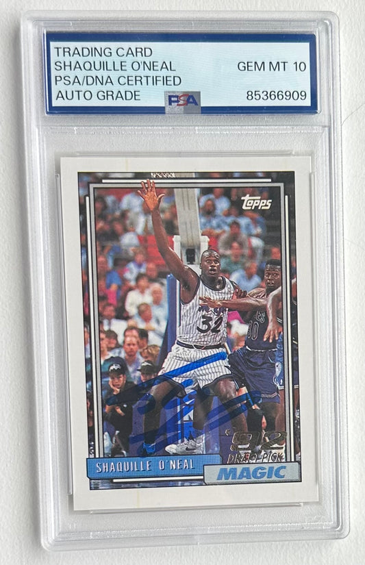 Shaquille O'Neal Signed 1992-93 Topps #362 RC (PSA | Auto 10) Rookie Card