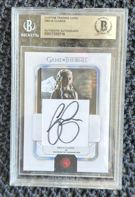 Emilia Clarke Signed "Game of Thrones" Custom Trading Card (BGS)