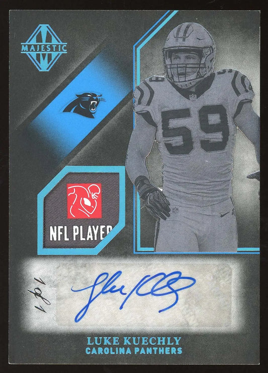 Luke Kuechly 2018 Panini Majestic Autograph Logo Patch Relic Card – #1/1!