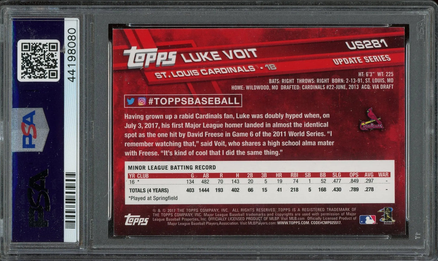 Luke Voit Signed 2017 Topps Update RC - PSA/DNA w/Auto 10 - Rookie Card