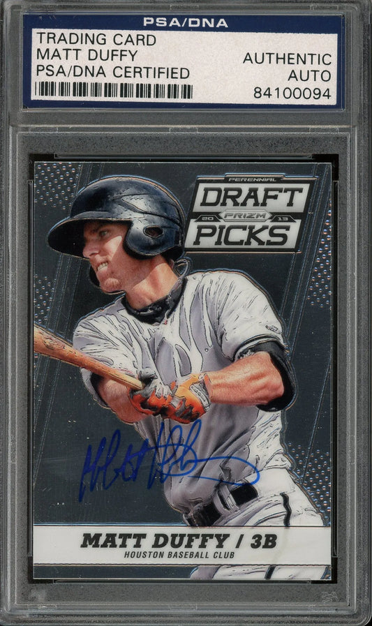 Matt Duffy Signed 2013 Panini Prizm Perennial Draft Picks Card #39 RC - PSA/DNA -Rookie Card