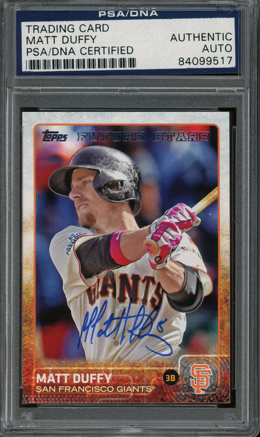 Matt Duffy Signed 2015 Topps Update Future Stars Rookie Card - PSA/DNA - RC