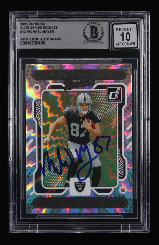 Michael Mayer Signed 2023 Donruss The Elite Series Rookies #13 RC (BGS | Auto 10) - Rookie Card