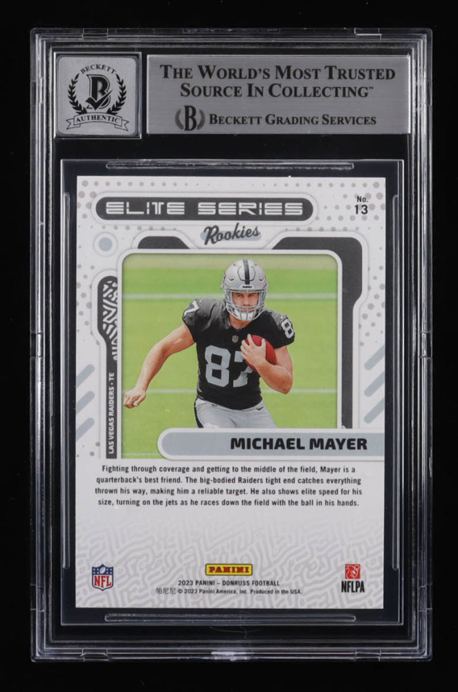 Michael Mayer Signed 2023 Donruss The Elite Series Rookies #13 RC (BGS | Auto 10) - Rookie Card